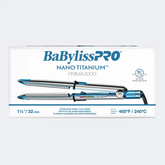 BaBylissPRO® Nano Titanium™ Prima3000 Stainless Steel 1.25" Flat Iron 