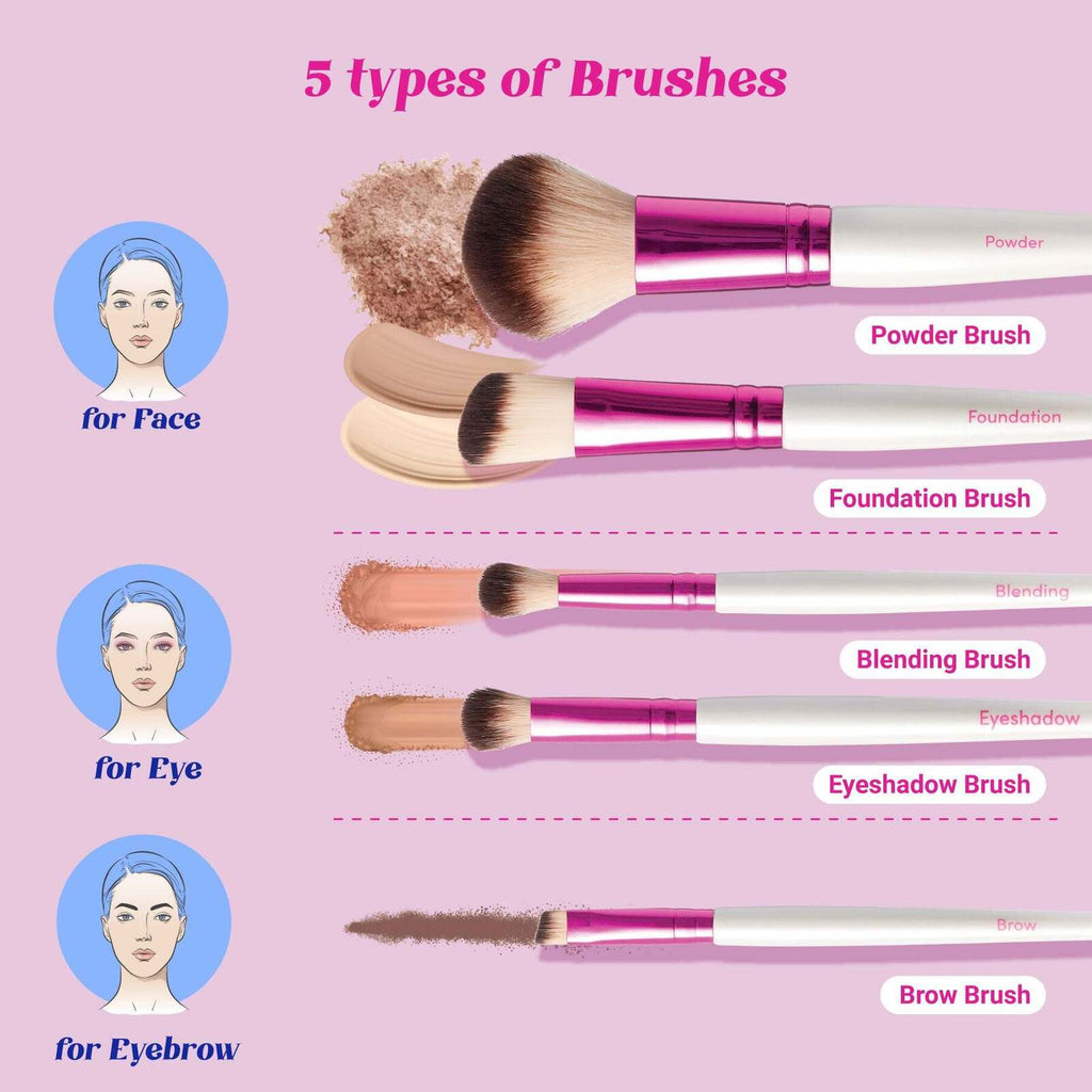 Ruby Kisses Total Face Makeup Brush Set 