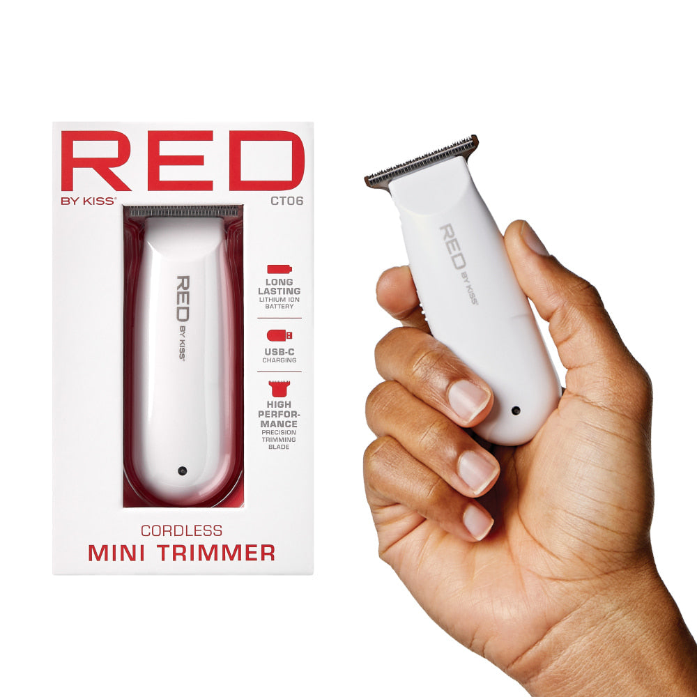 Cordless Rechargeable Mini Trimmer - Red by Kiss