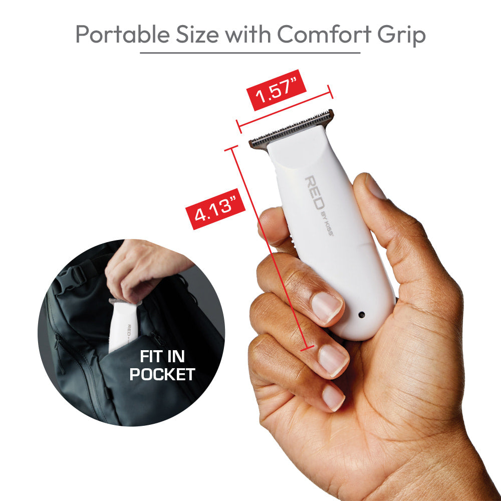 Cordless Rechargeable Mini Trimmer - Red by Kiss