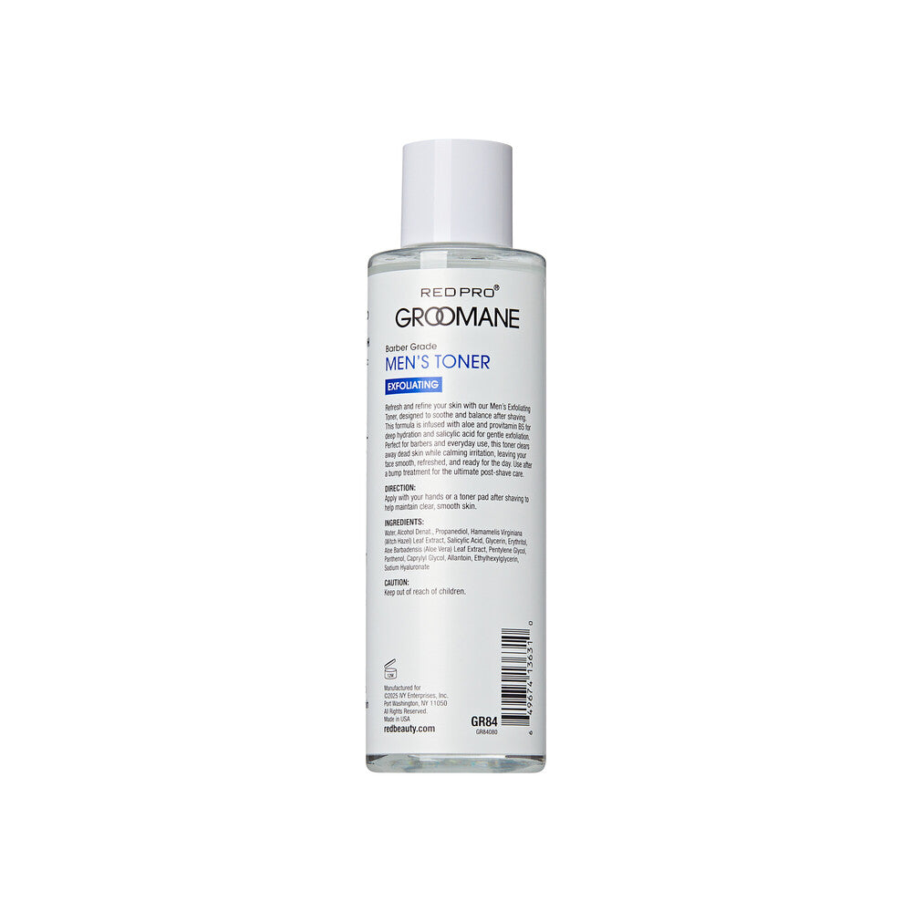 Bottle of Grooveman men's toner on a white background