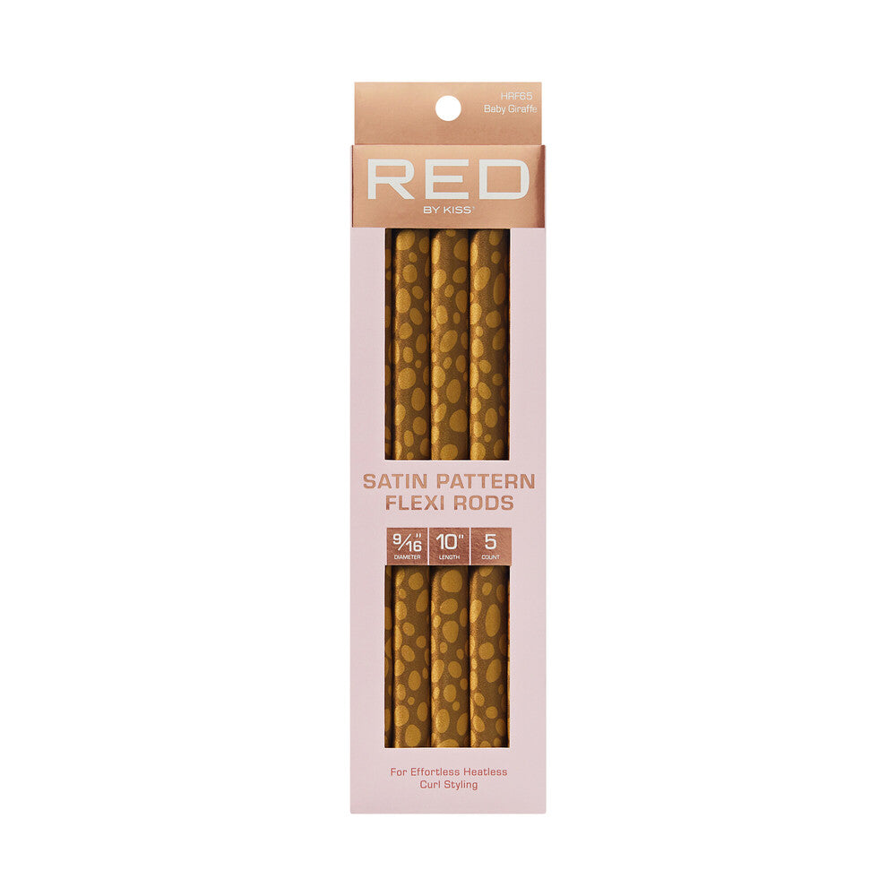 Red by Kiss Animal Print Satin Flexi Rods in packaging
