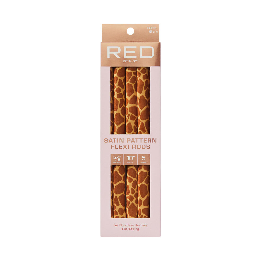 Red by Kiss Animal Print Satin Flexi Rods in packaging
