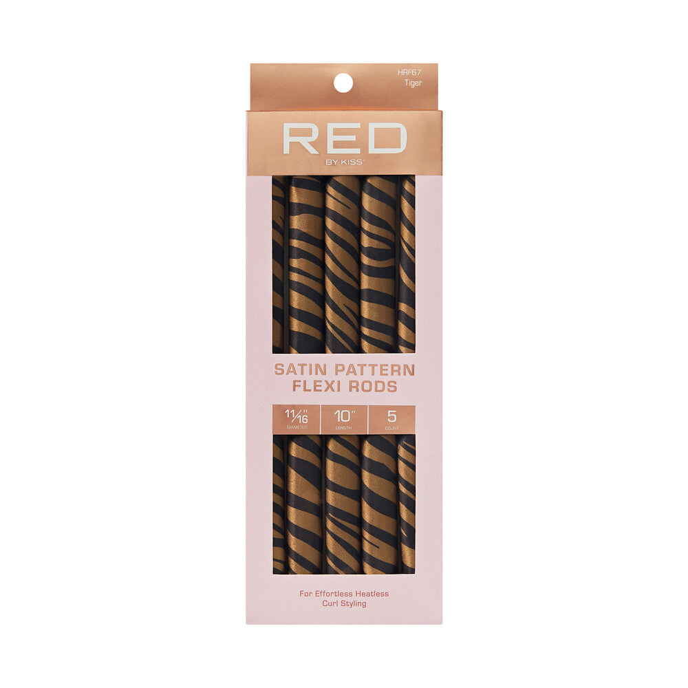 Red by Kiss Animal Print Satin Flexi Rods in packaging
