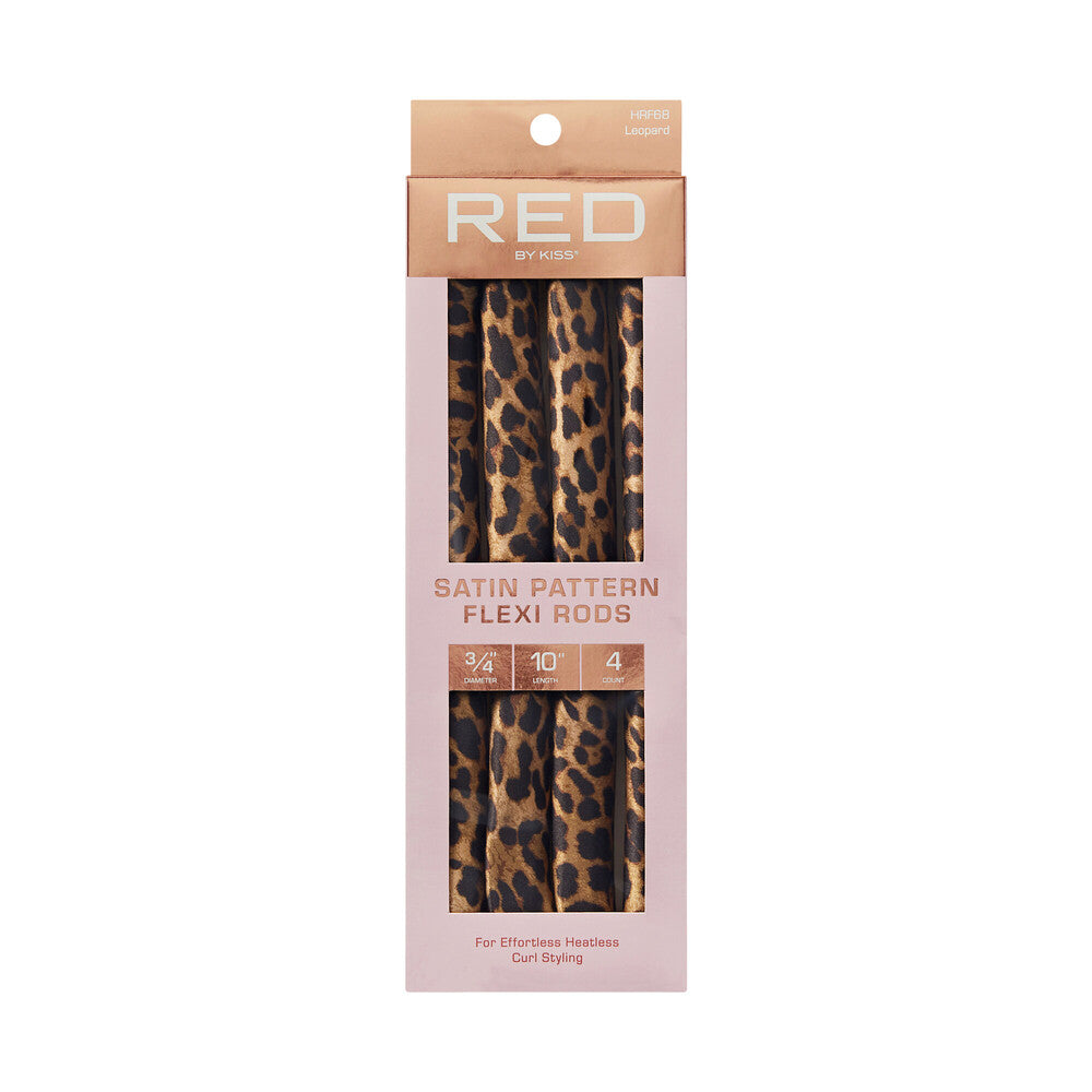 Red by Kiss Animal Print Satin Flexi Rods in packaging
