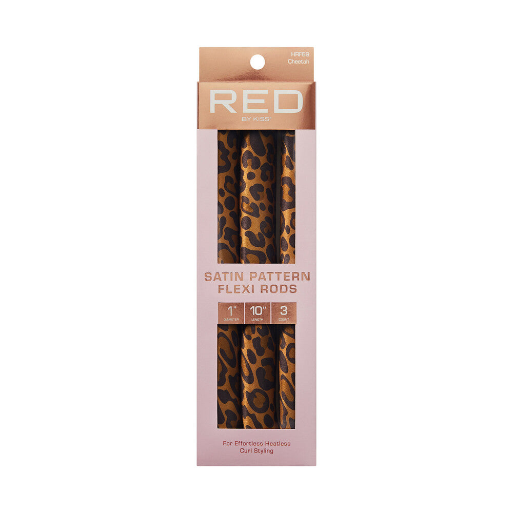 Red by Kiss Animal Print Satin Flexi Rods in packaging
