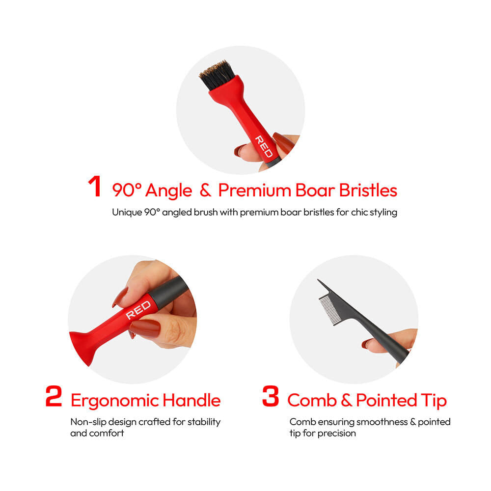 90° Angled Edge Pro Brush with Pin Tail by Red by Kiss