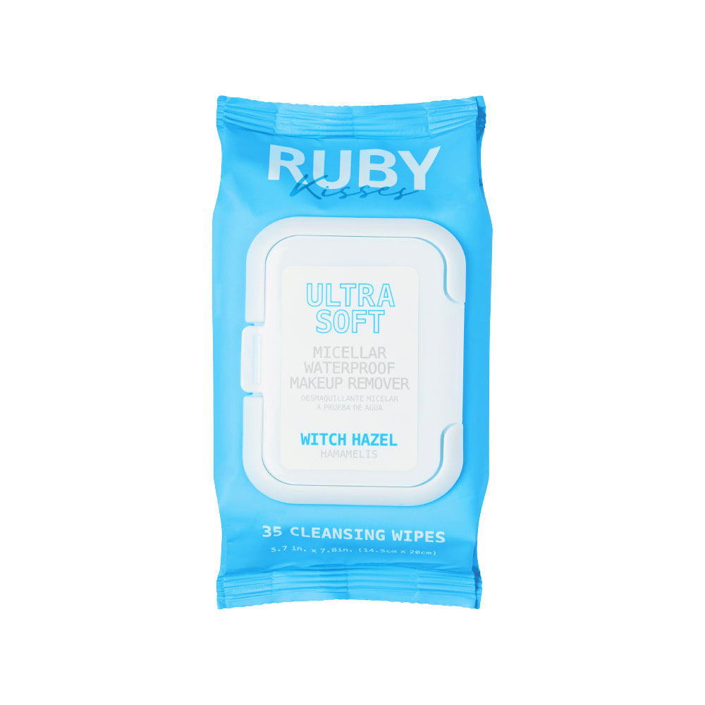 Ruby Kisses Micellar Waterproof Makeup Removing Wipes front packaging
