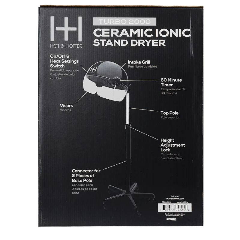 Annie Hot & Hotter Turbo Professional Salon Standing Hood Hair Dryer