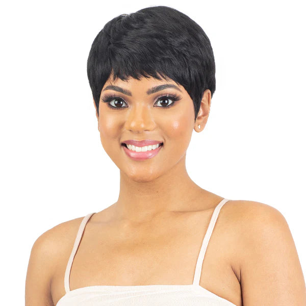 Mayde Beauty Mocha Series 100% Human Hair Blend Mocha Pixie Style Wig