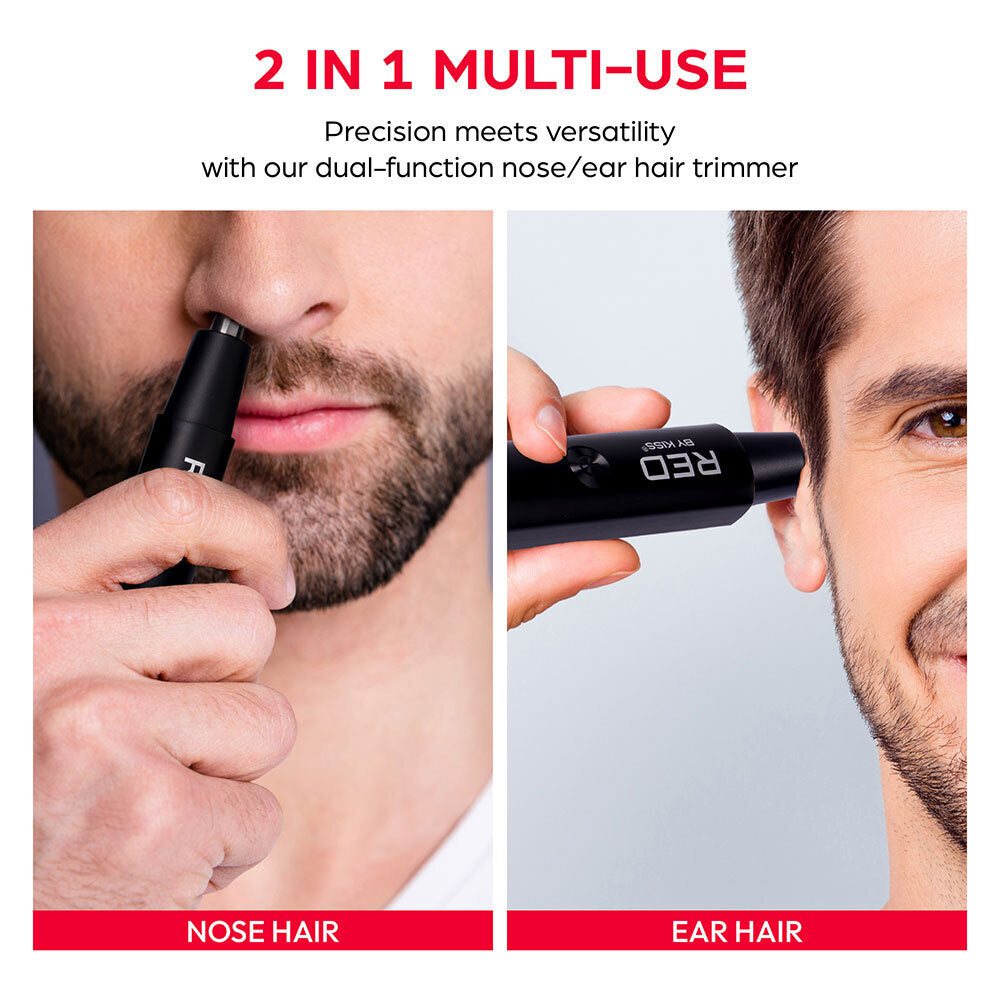 Rechargeable Nose Hair Trimmer - Red by Kiss