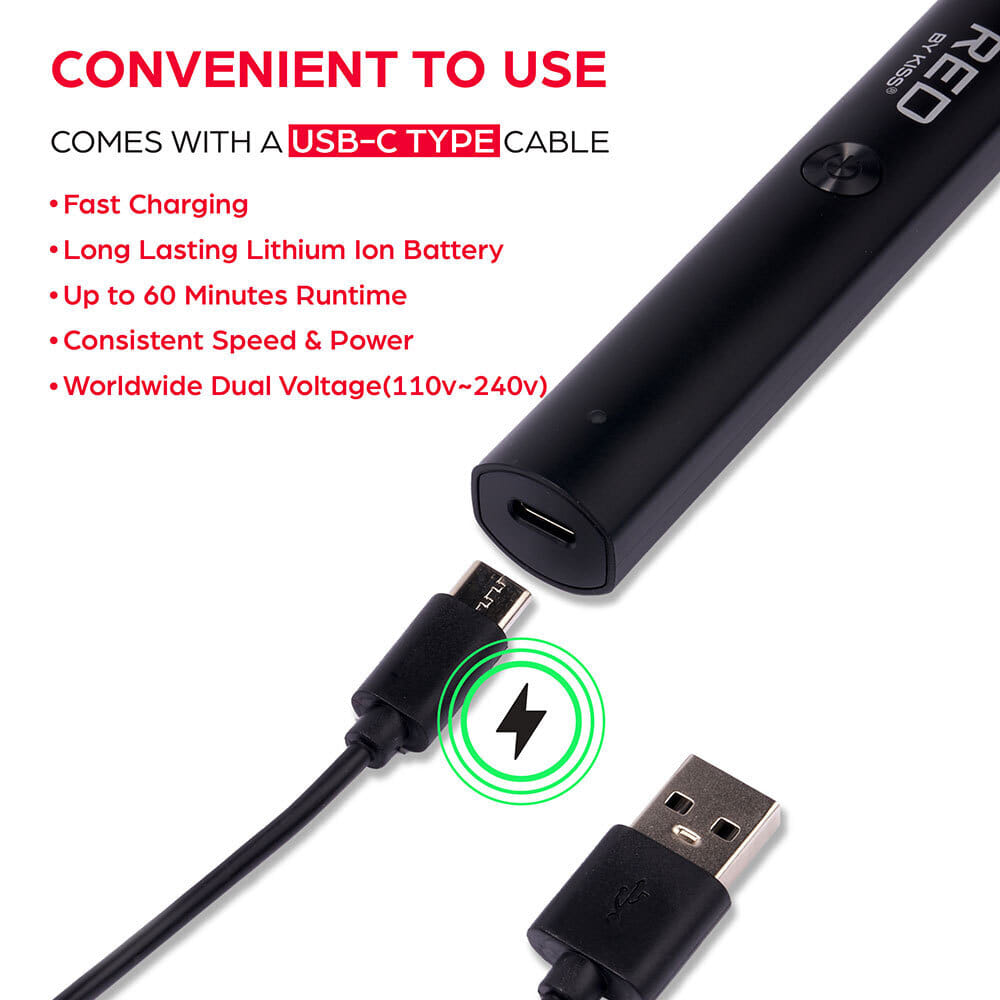 Rechargeable Nose Hair Trimmer - Red by Kiss