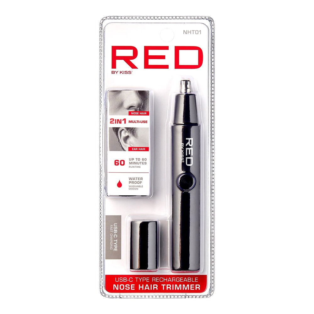 Rechargeable Nose Hair Trimmer - Red by Kiss