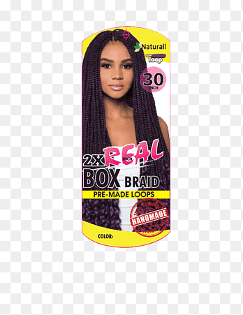 Urban Beauty Real Box Braid Pre-Made Loops Crochet Hair- 2X's Pack 30" inches