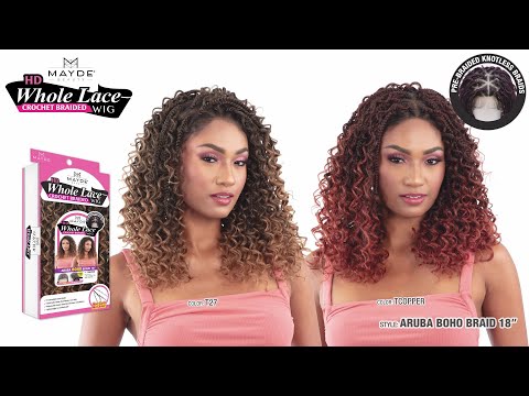 Mayde Beauty HD Whole Lace Crochet Braided Wig - Aruba Boho Braid 18"