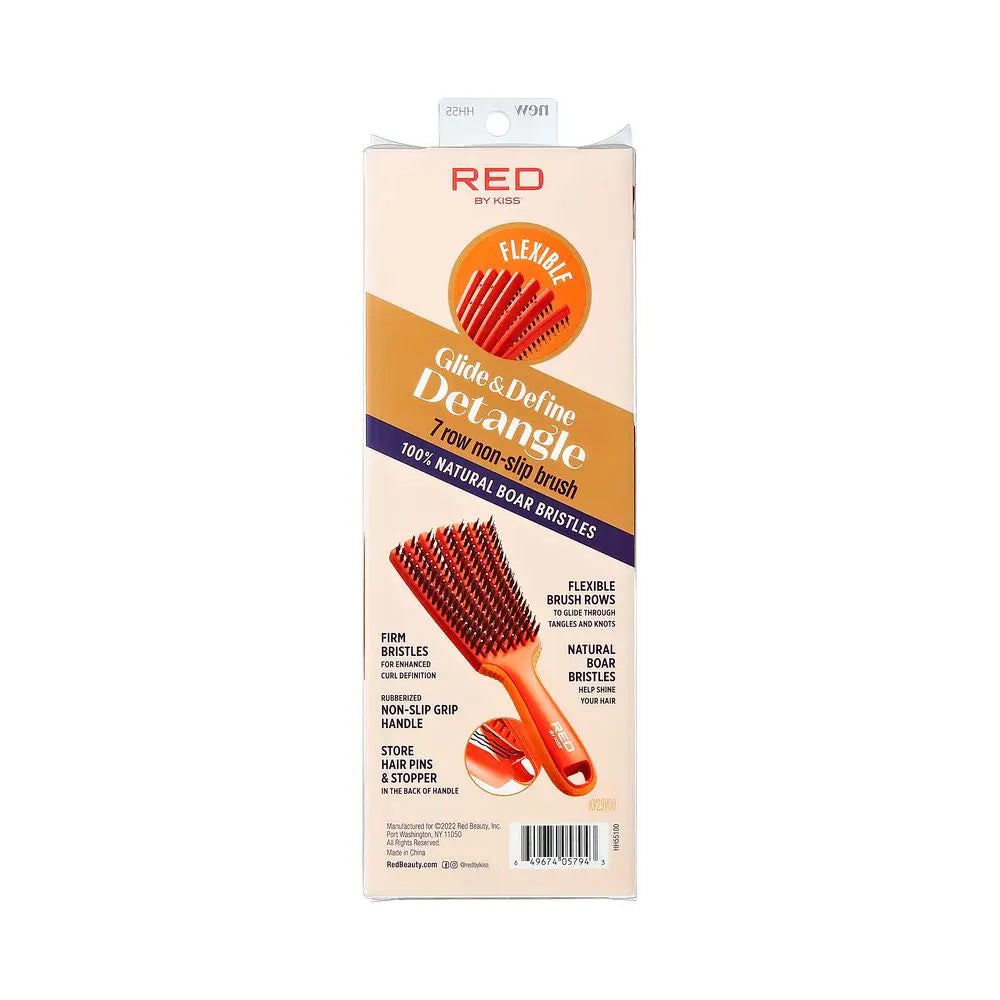 Red EZ Glide Detangling Brush Boar