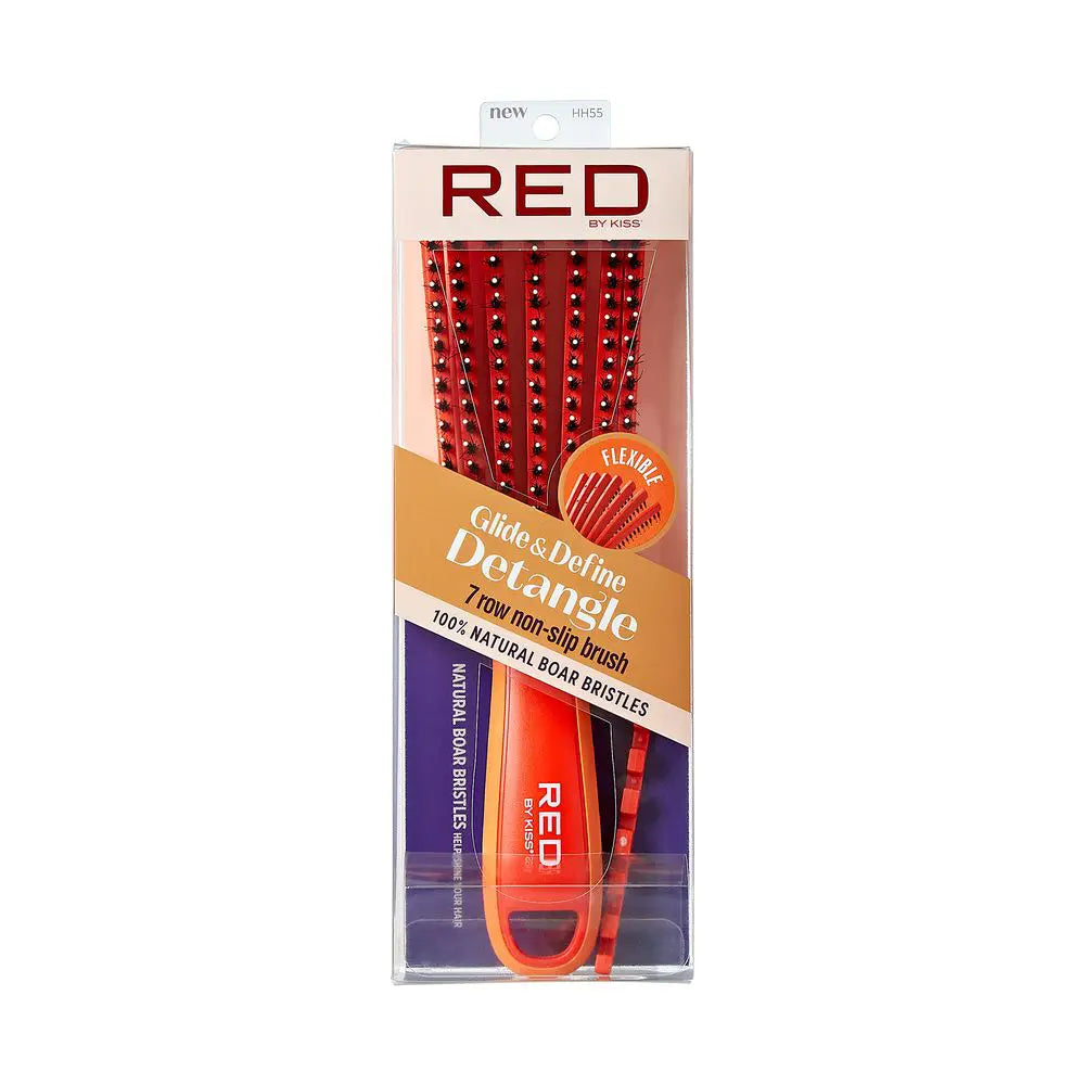 Red EZ Glide Detangling Brush Boar