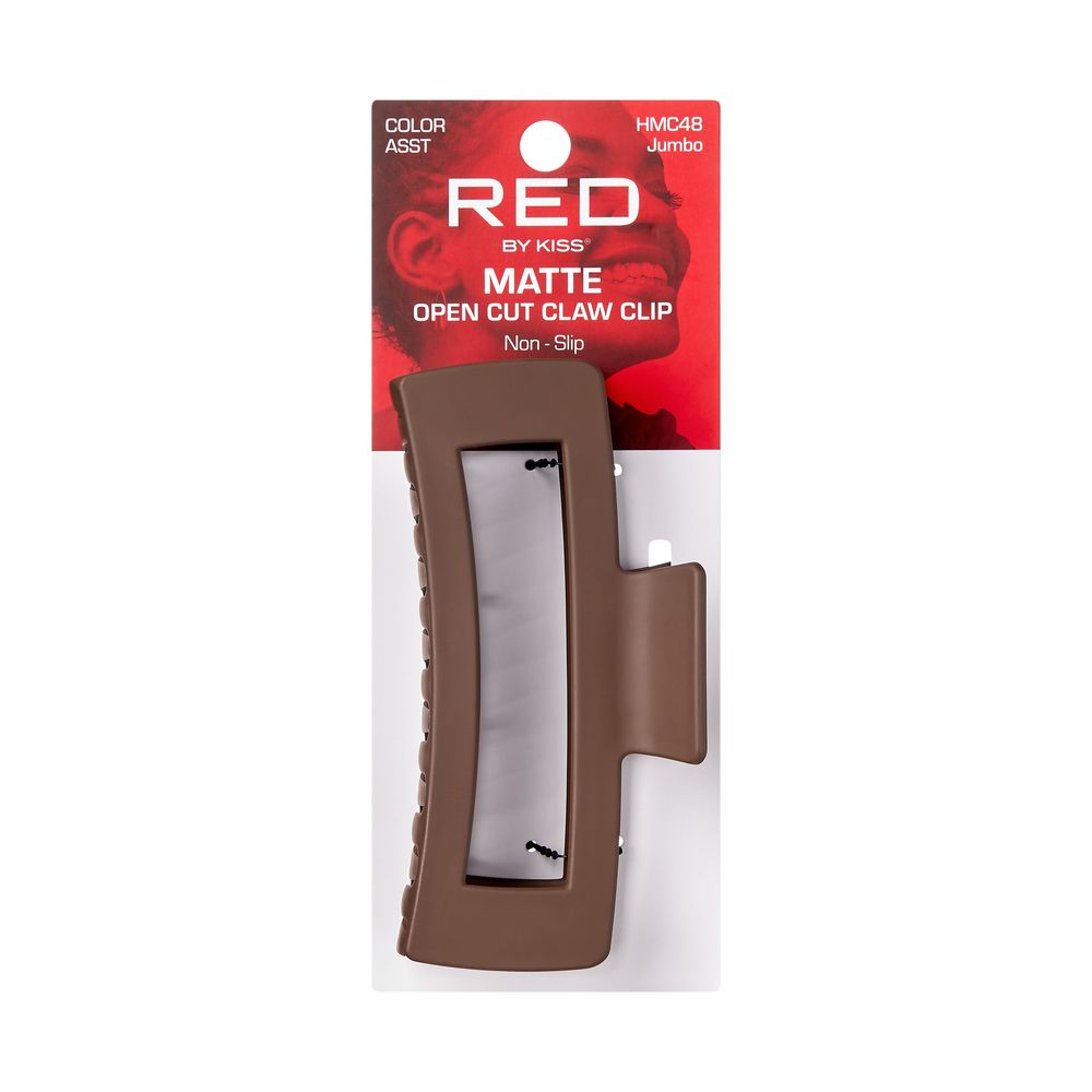 Matte Open Cut Claw Hair Clip - Red by Kiss - JUMBO