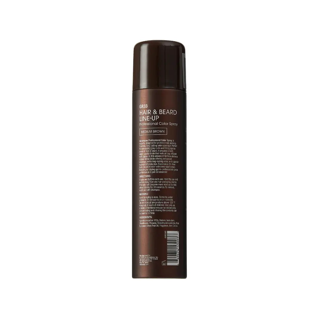 GROOMANE Hair & Beard Line-up Professional Color Spray - Medium Brown