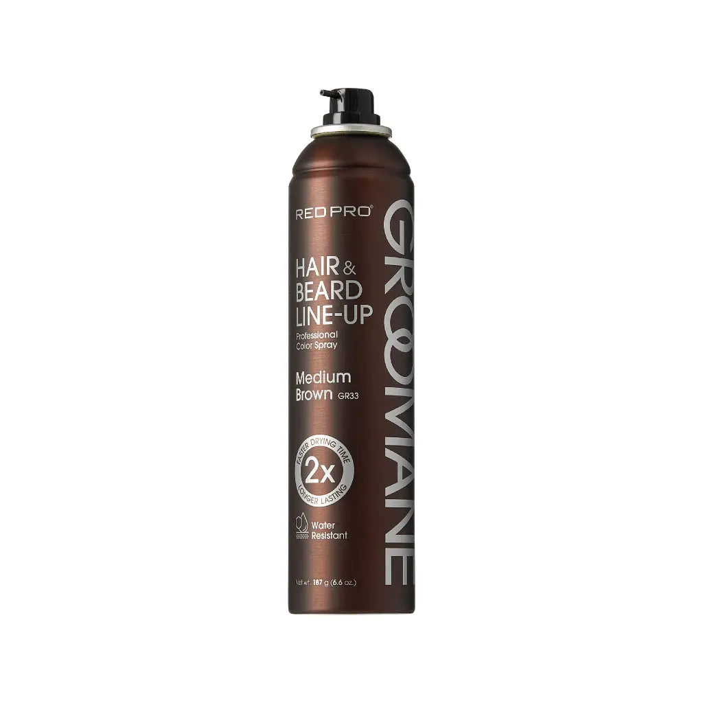 GROOMANE Hair & Beard Line-up Professional Color Spray - Medium Brown