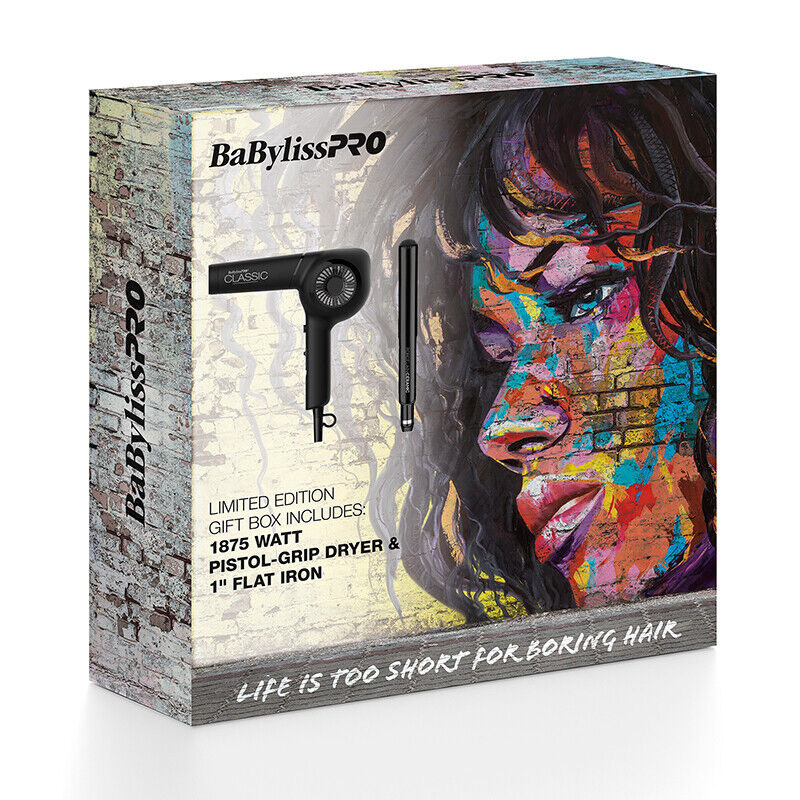 BaBylissPRO® Limited Edition Pistol-Grip 1875-Watt Hair Dyer & 1" Flat Iron Gift Box Set