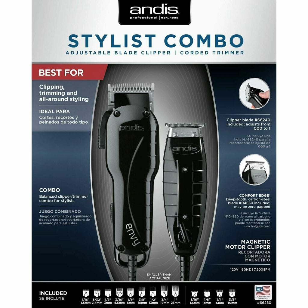 Andis Stylist Combo Adjustable Blade Envy Clipper / Corded Trimmer