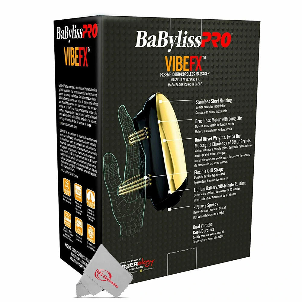 BaBylissPRO® VibeFX Cord/Cordless Massager - GOLD