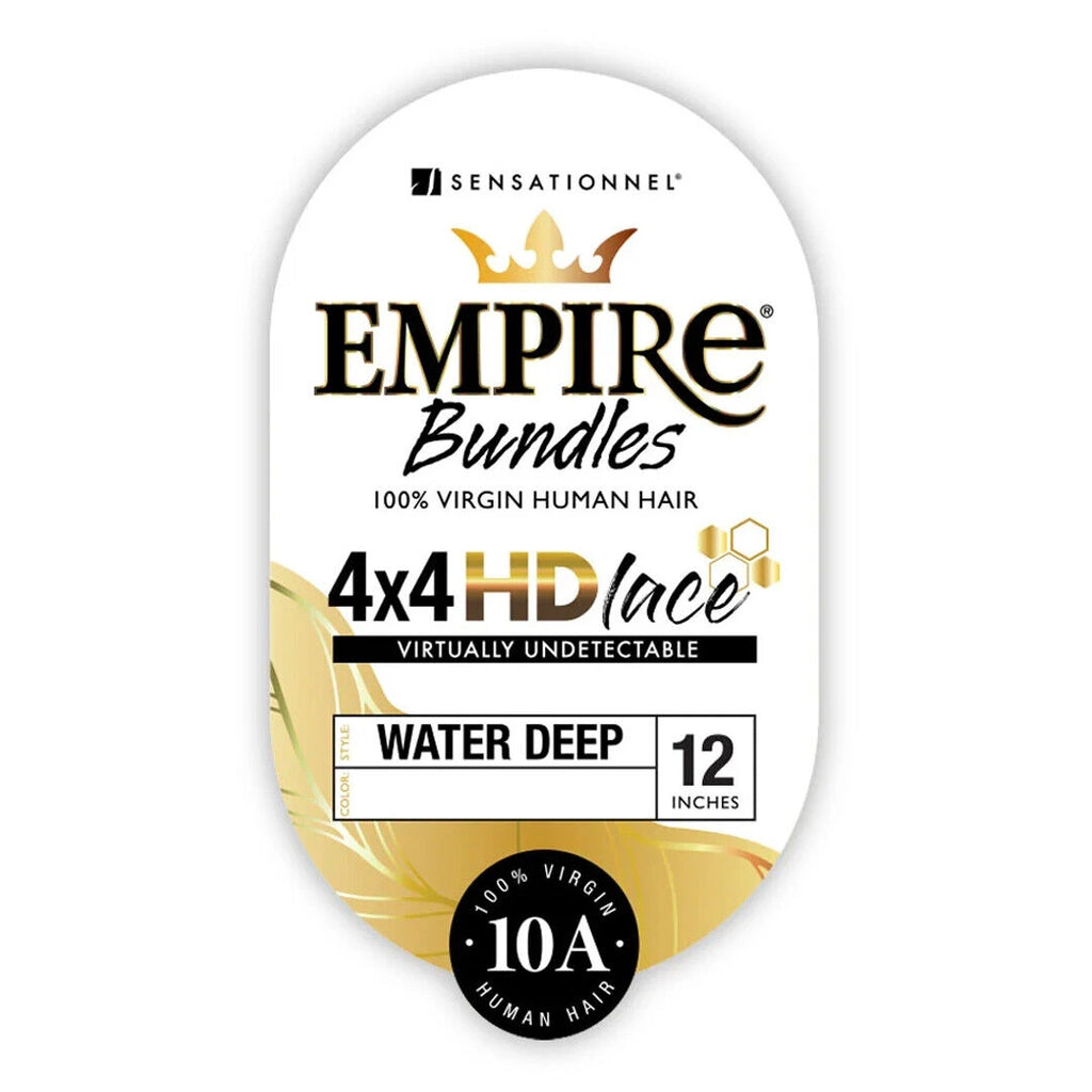 Sensationnel Empire 100% Human Hair 4X4 HD Lace Closure - Water Deep 12" inches