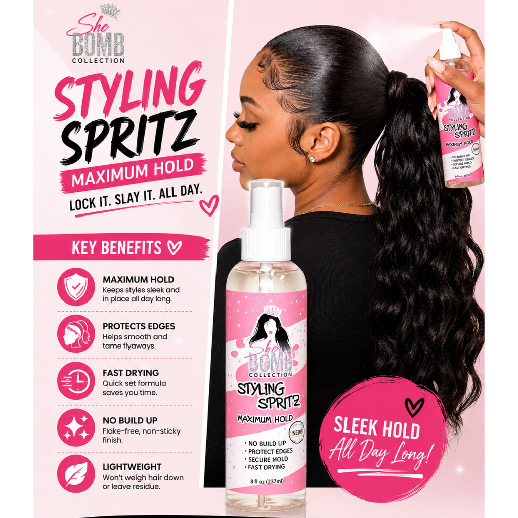 She Is Bomb Styling Hair Spritz | Maximum Hold Finishing Spray