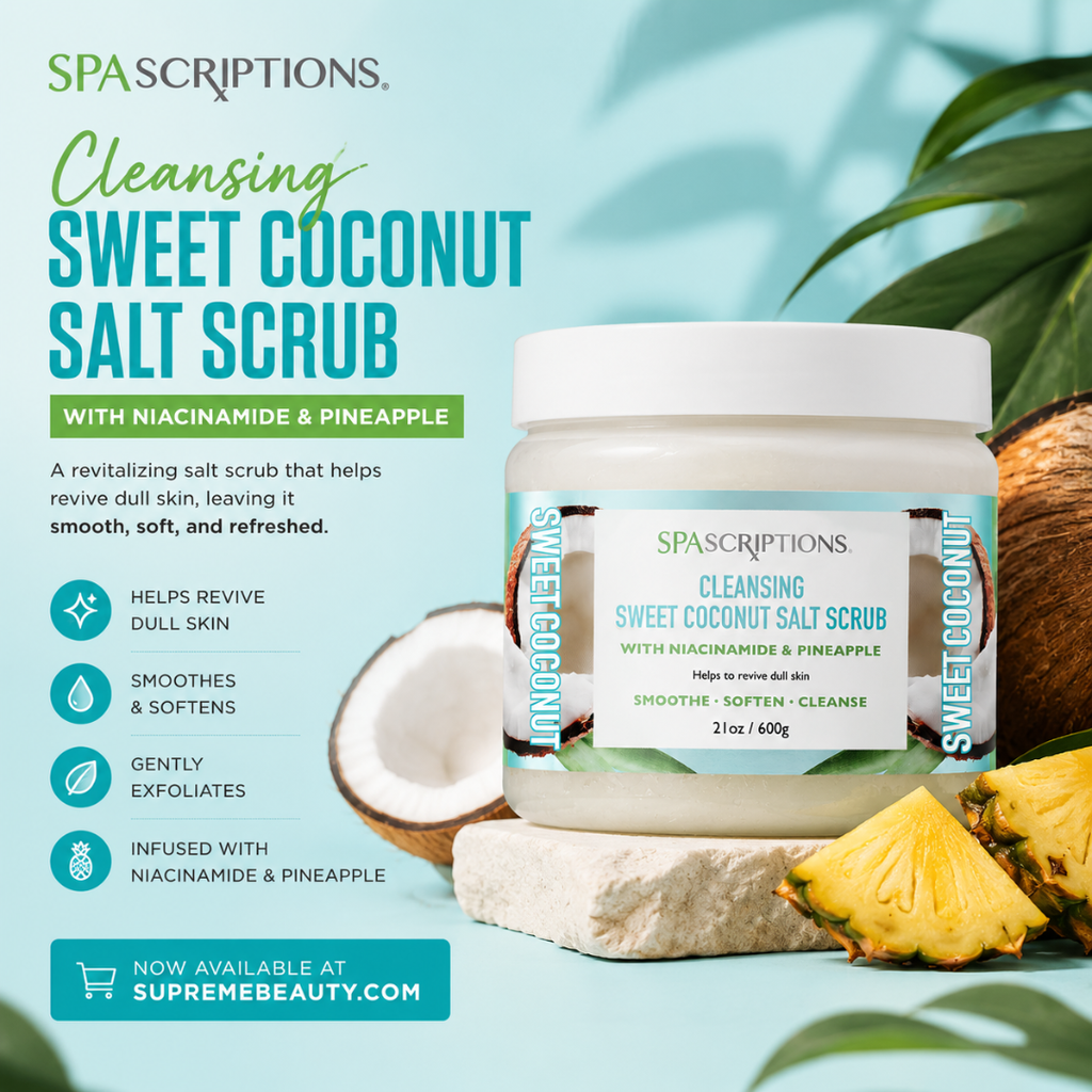 Spascriptions Coconut Salt Scrub 21 oz – Supreme Hair & Beauty