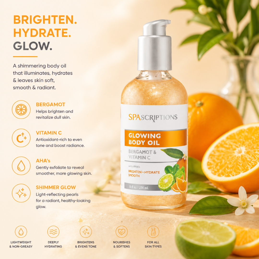 Spascriptions Shimmer Glow Body Oil Vitamin C 8 oz – Supreme Hair & Beauty