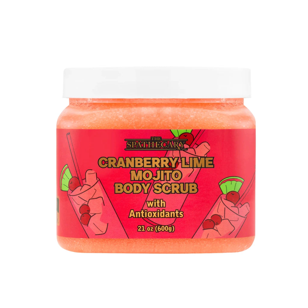 The Spathecary Cranberry Lime Mojito Body Scrub 21 oz jar front packaging view