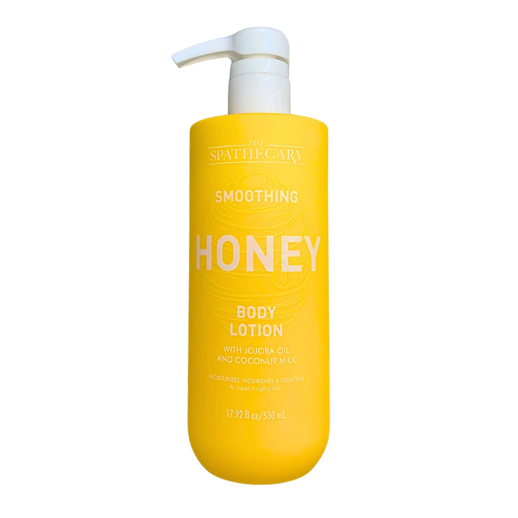 The Spathecary Smoothing Honey Body Lotion with Jojoba Oil & Coconut Milk 17.92 oz pump bottle front view