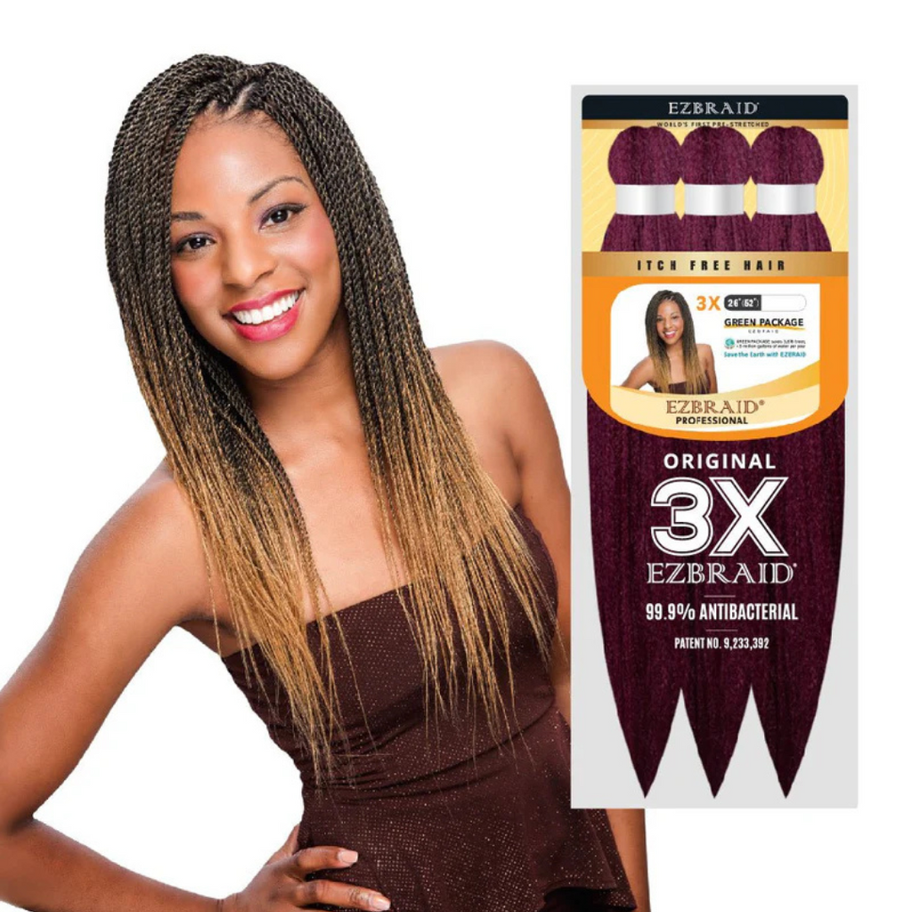 Spetra EZ Braid Pre-Stretched Itch-Free Braiding Hair 3X Pack