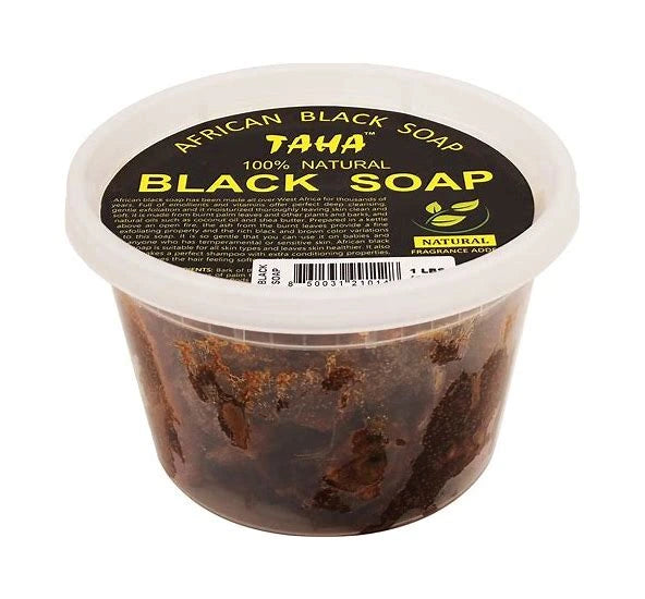TAHA 100% Natural African Black Soap Tub