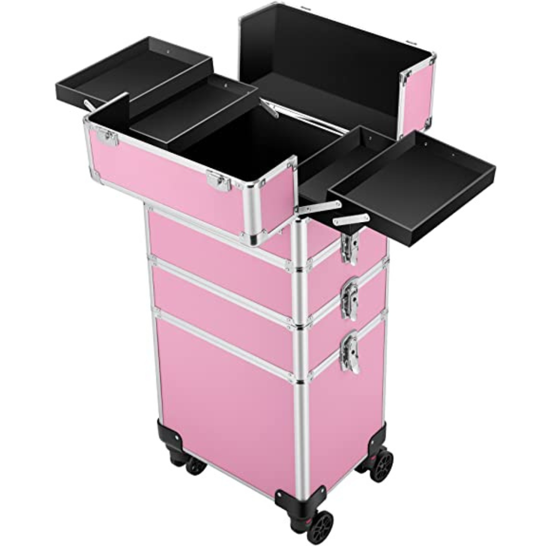 ROLLING PORTABLE MAKEUP CASE- LARGE