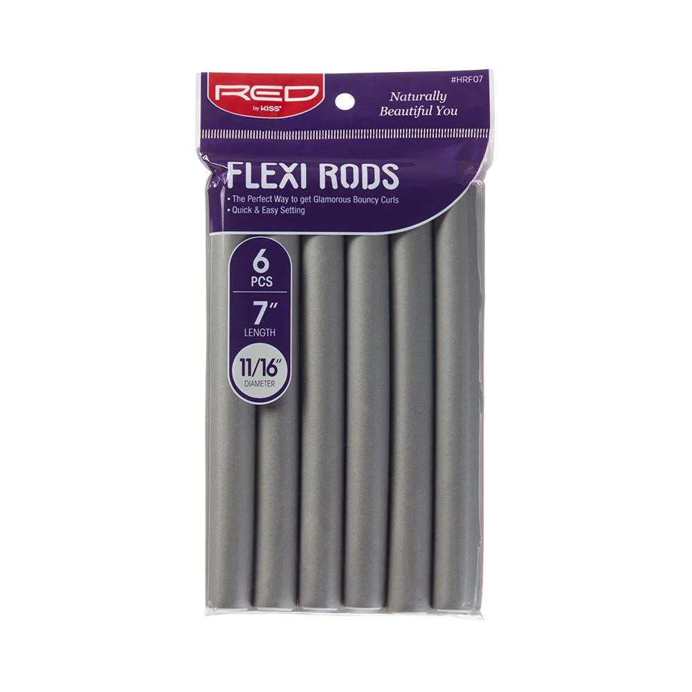 Red by Kiss Flexi Rods 7" 11/16" 6-pack in gray