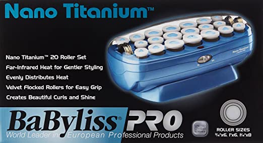BABYLISS PRO NANO TITANIUM PROFESSIONAL IONIC 10-ROLLER TRAVEL HAIRSETTER
