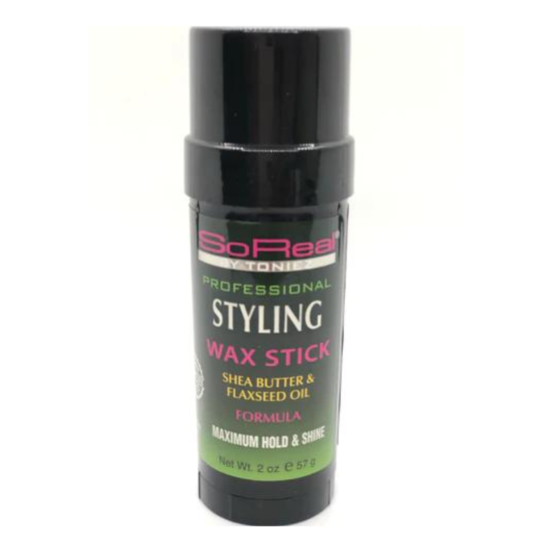 SO REAL PROFESSIONAL STYLING WAX STICK- SHEA BUTTER & FLAXSEED MAX HOLD- 2 OZ
