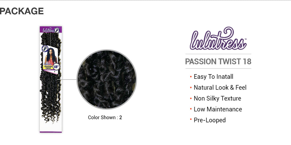 Sensationnel Lulutress Crochet Hair- Passion Twists 18" *