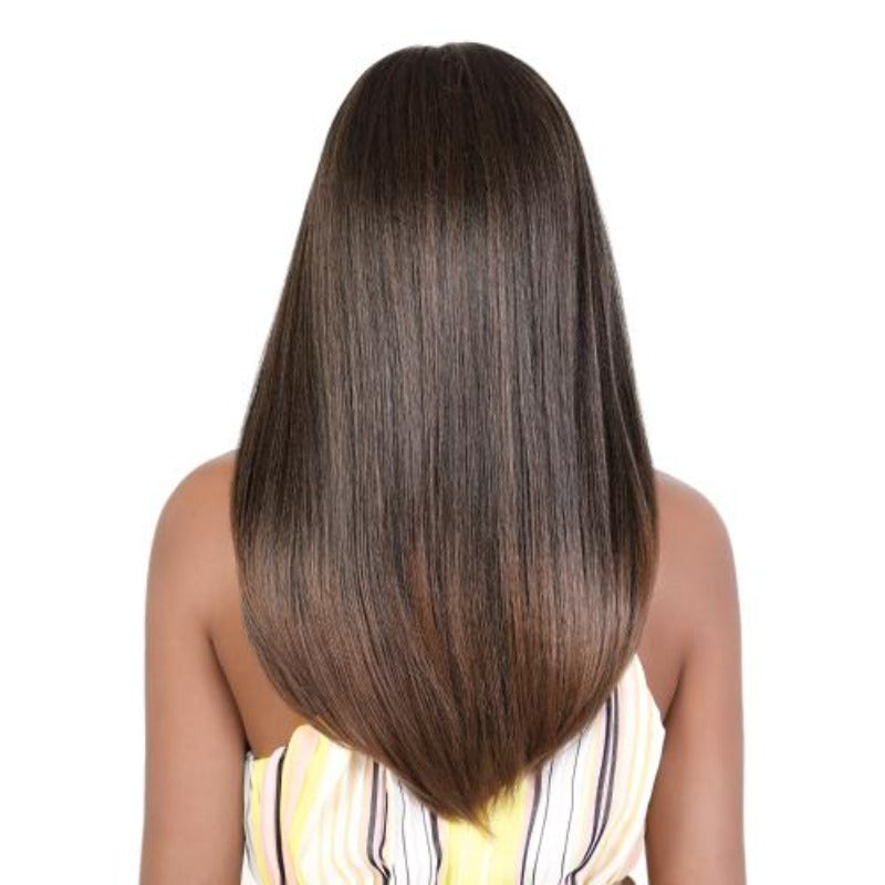 MOTOWN TRESS 13X5 HD INVISIBLE LACE WIG WITH ELASTIC COMFORT BAND- EBONY