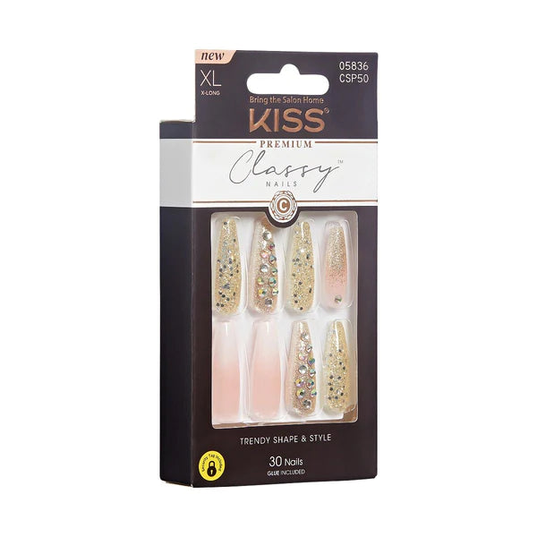 Kiss Classy Premium 30-Count XL-Long Length Nails