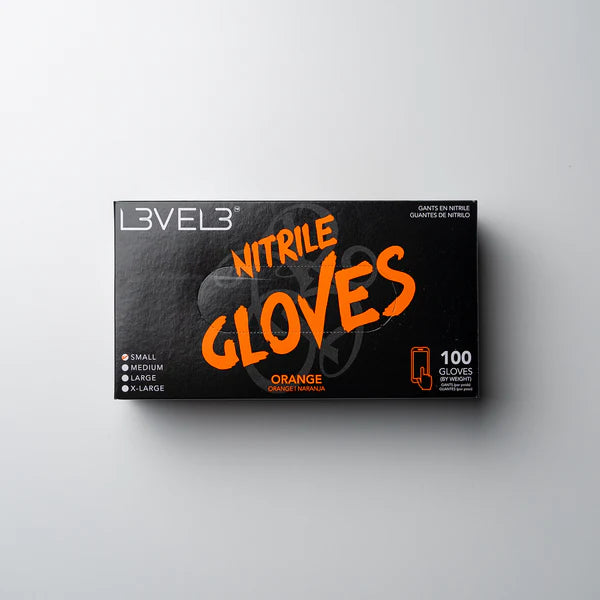Level3 Professional Nitrile Gloves - Color: Orange - 100 Count