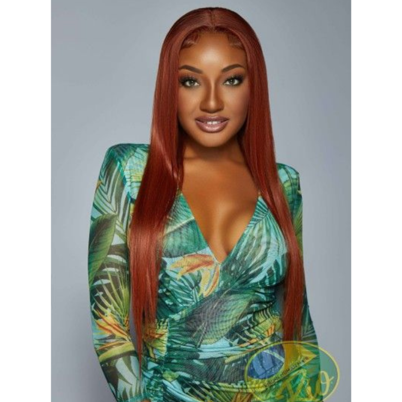 RIO 100% Human Hair HD Lace Frontal Straight Wig- 24" Ginger