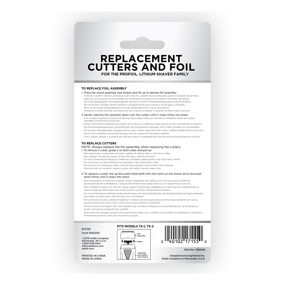 ANDIS REPLACEMENT CUTTERS AND FOIL FOR THE PROFOIL-LITHIUM SHAVER