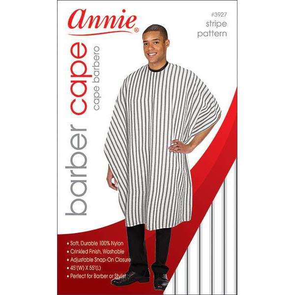 Annie Barber Styling Cape 45" X 55" Gray And White Stripe