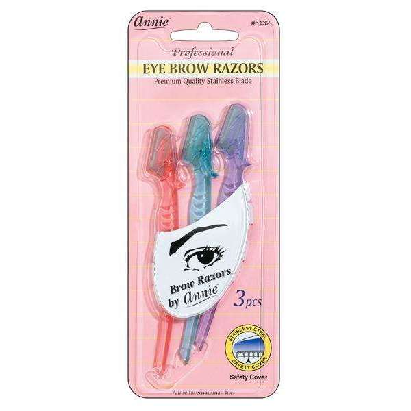 ANNIE EYEBROW RAZOR SET 3CT - ASST COLOR