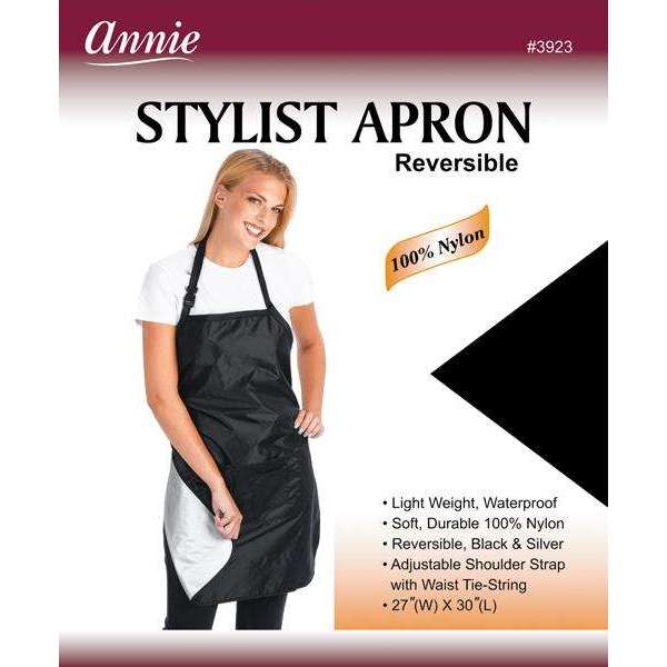 ANNIE Reversible Stylist Apron 27" X 30" - Black Silver