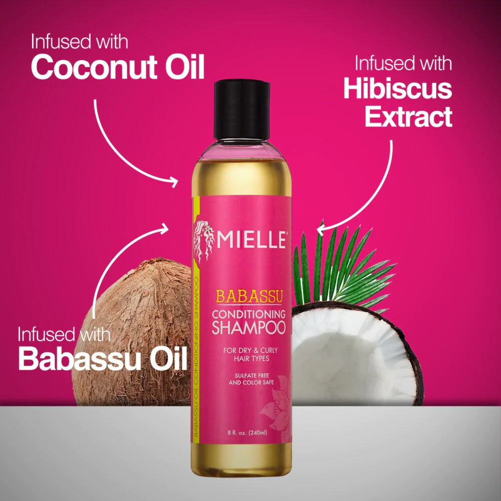 MIELLE BABASSU CONDITIONING SHAMPOO FOR DRY & CURLY HAIR- 8 OZ