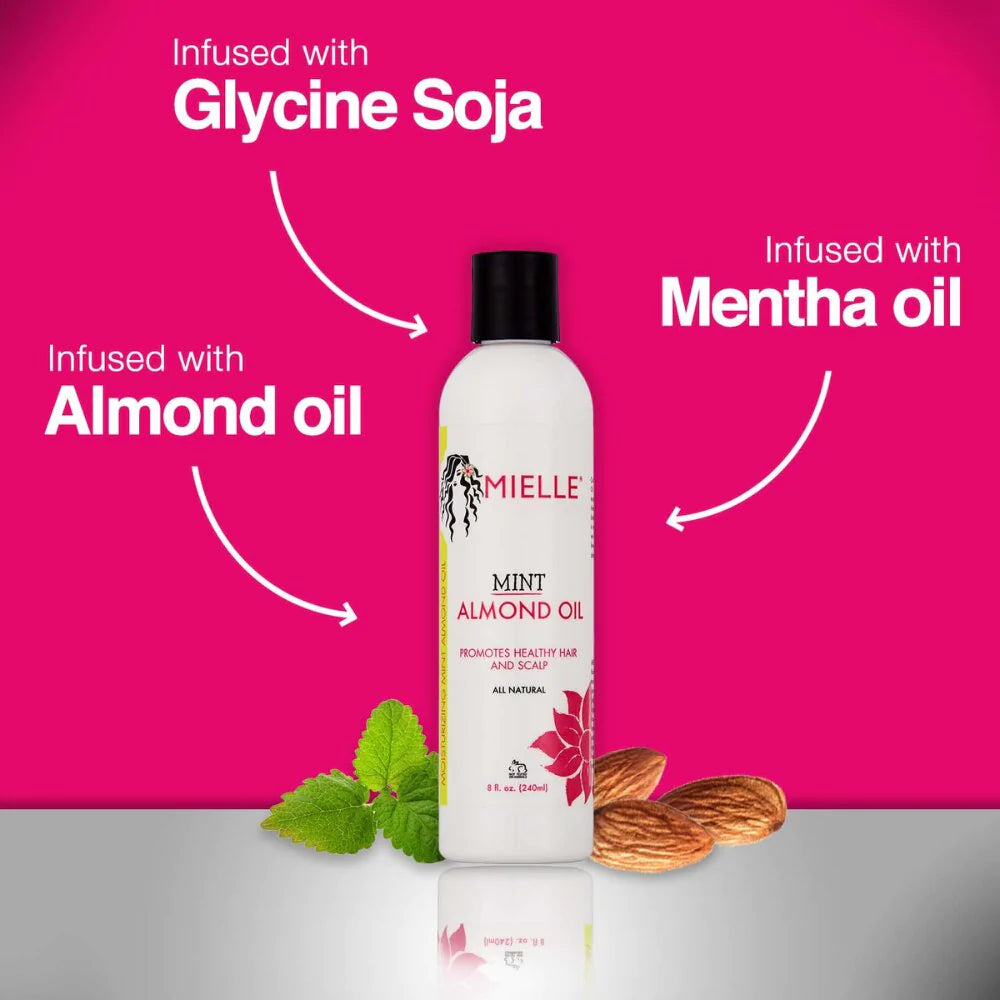 Mielle Mint Almond Oil Blend Moisturizes Hair & Scalp- 8 OZ